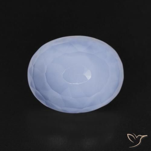 2.96ct 天然 浅蓝色 玉髓, 椭圆形, 透明