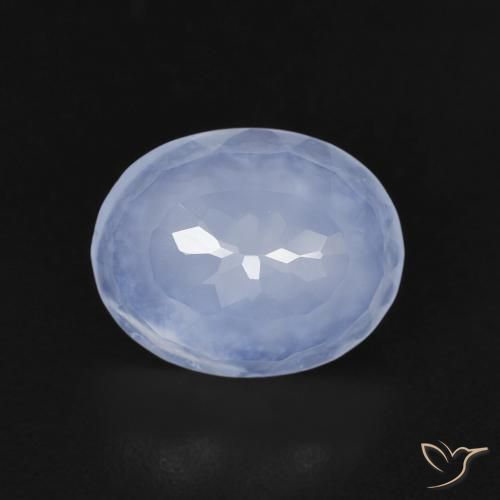 2.30ct 天然 淡紫蓝色 玉髓, 椭圆形, 透明