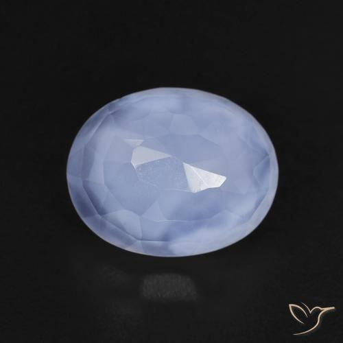 2.41ct 天然 紫罗兰蓝色 玉髓, 椭圆形, 透明
