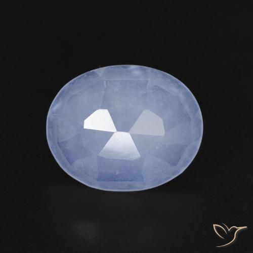 2.25ct 天然 紫蓝色 玉髓, 椭圆形, 透明