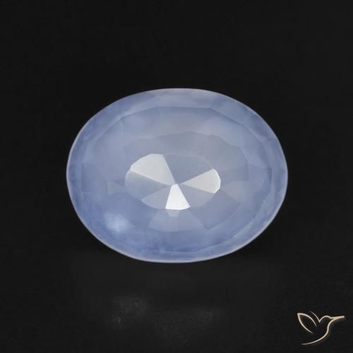 2.33ct 天然 紫蓝色 玉髓, 椭圆形, 透明