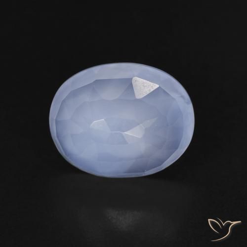 2.51ct 天然 紫蓝色 玉髓, 椭圆形, 透明