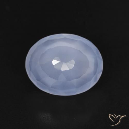 2.50ct 天然 紫蓝色 玉髓, 椭圆形, 透明