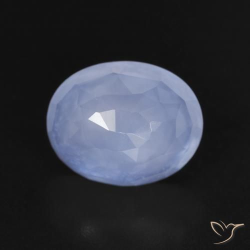 2.67ct 天然 紫蓝色 玉髓, 椭圆形, 透明