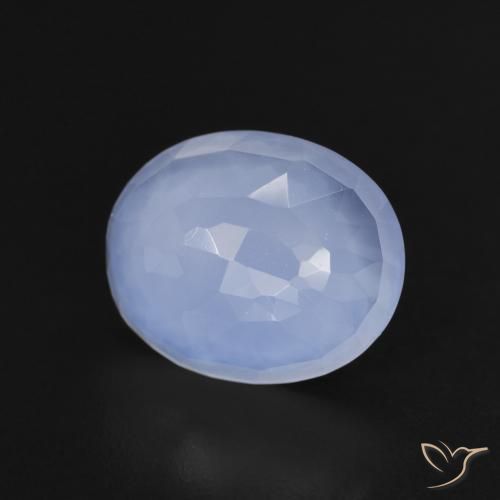2.96克拉天然玉髓，椭圆形，透明