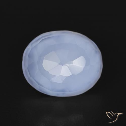2.71ct 天然 紫蓝色 玉髓, 椭圆形, 透明