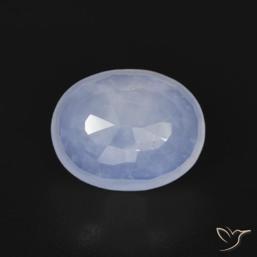 2.71ct 天然 紫蓝色 玉髓, 椭圆形, 透明