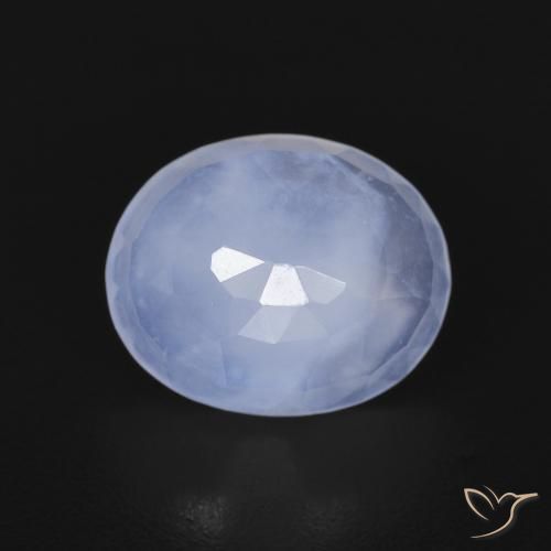 2.57ct 天然 淡紫蓝色 玉髓, 椭圆形, 透明