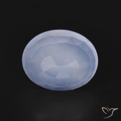 2.66ct 天然 紫蓝色 玉髓, 椭圆形, 透明
