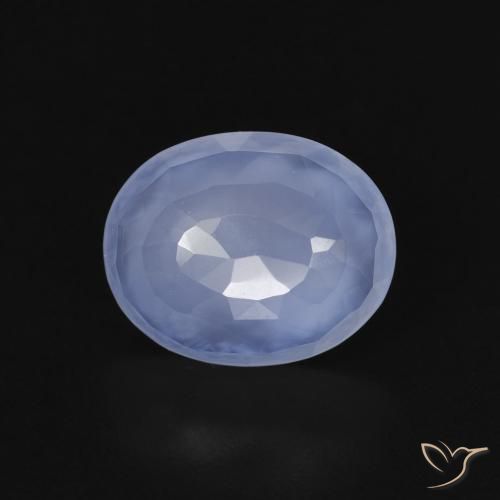 2.45ct 天然 紫蓝色 玉髓, 椭圆形, 透明