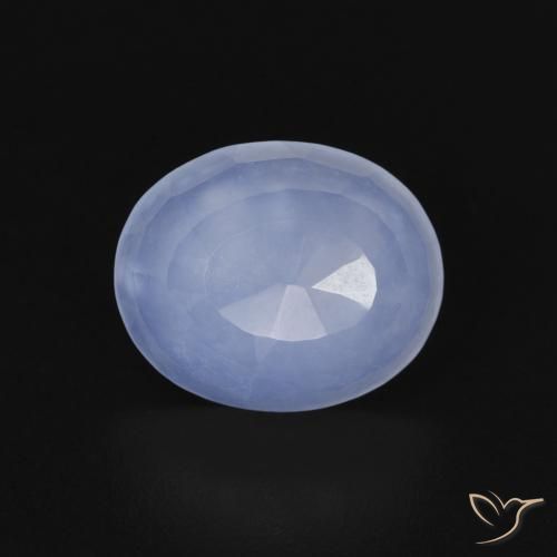 2.47ct 天然 紫蓝色 玉髓, 椭圆形, 透明