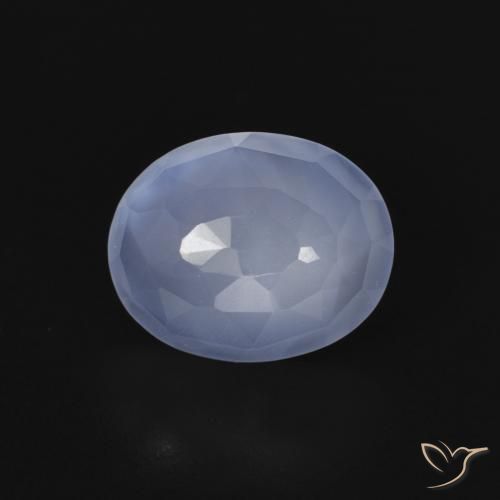 2.75ct 天然 紫蓝色 玉髓, 椭圆形, 透明