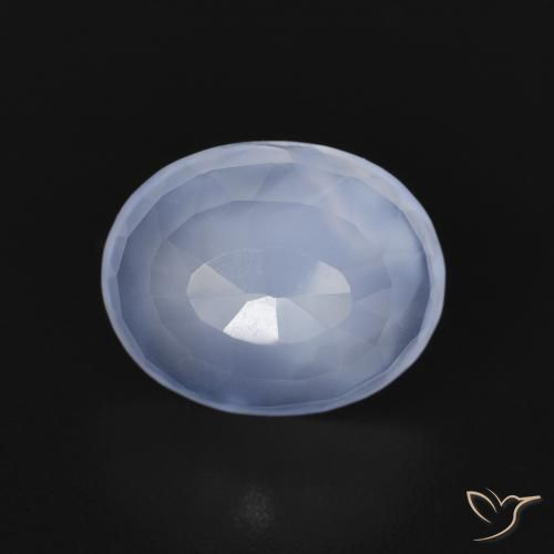 2.40ct 天然 紫蓝色 玉髓, 椭圆形, 透明