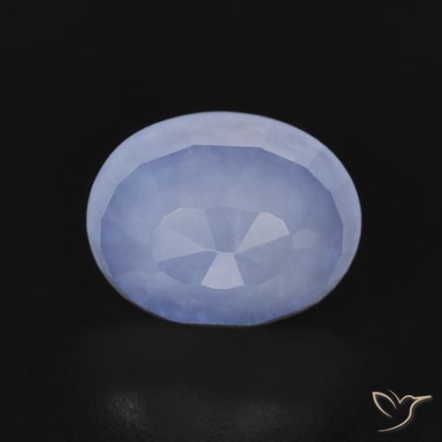 2.61ct 天然 紫蓝色 玉髓, 椭圆形, 透明