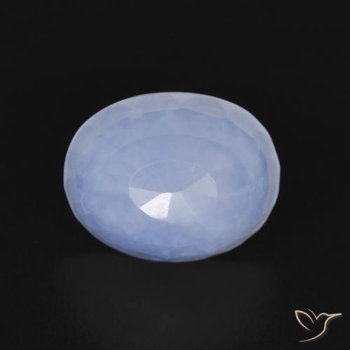 2.70ct 天然 紫蓝色 玉髓, 椭圆形, 透明