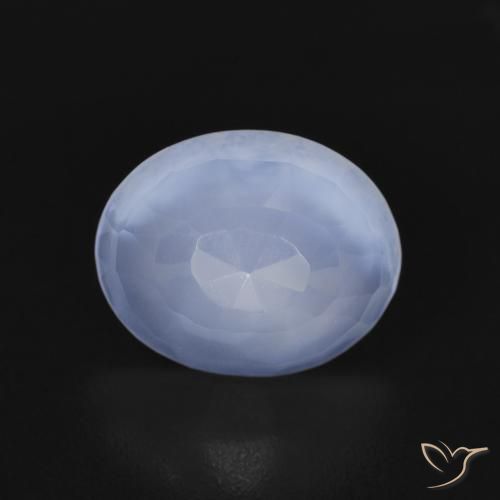 2.50ct 天然 紫蓝色 玉髓, 椭圆形, 透明