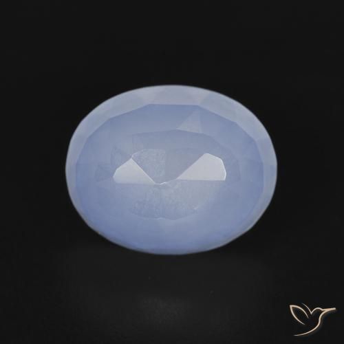 2.77ct 天然 紫蓝色 玉髓, 椭圆形, 透明