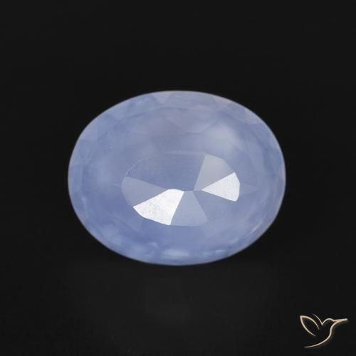 2.76ct 天然 紫蓝色 玉髓, 椭圆形, 透明