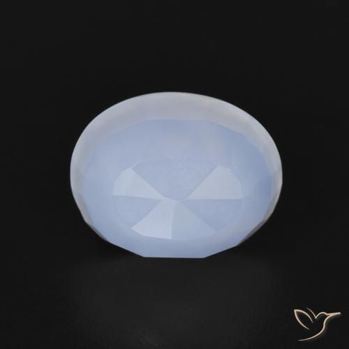 2.83ct 天然 淡紫蓝色 玉髓, 椭圆形, 透明