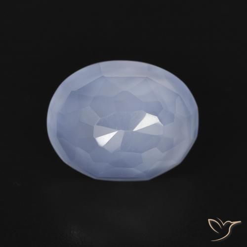 2.90ct 天然 紫蓝色 玉髓, 椭圆形, 透明