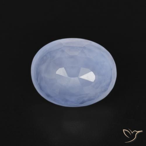 2.70ct 天然 紫蓝色 玉髓, 椭圆形, 透明