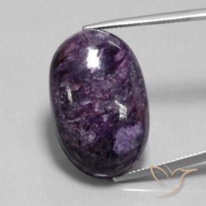 35.08ct 天然 中深紫 硅藻土, 椭圆形, 不透明