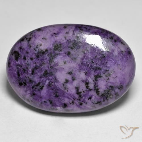 37.63ct 天然 深紫罗兰色 硅藻土, 椭圆形, 不透明