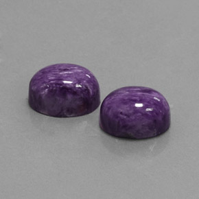 天然紫罗兰色查罗石，椭圆形切割，9.3×6.9毫米，不透明