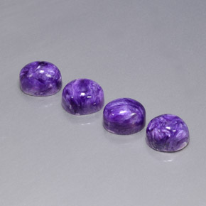 天然紫罗兰色查罗石，椭圆形切割，9.2×7.2毫米，不透明