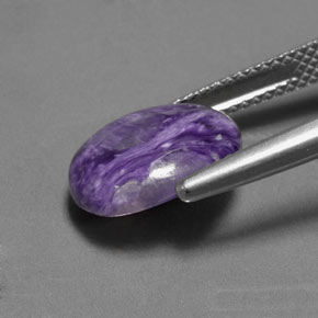3.56克拉天然紫罗兰色查罗石，椭圆形切割，12.3×9.9毫米，不透明