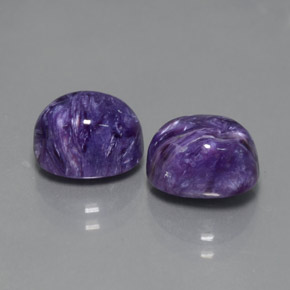 天然紫罗兰色查罗石，椭圆形切割，9×7.2毫米，不透明