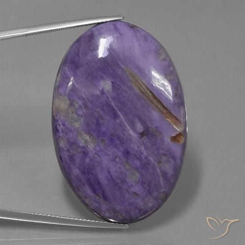 63.83ct 天然 暗紫罗兰色 硅藻土, 椭圆形, 不透明