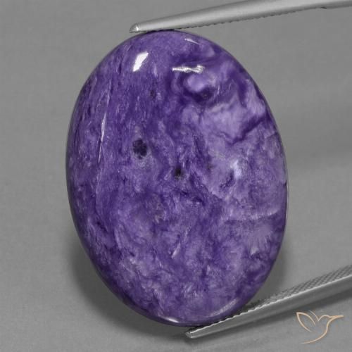 34.07ct 天然 中紫 硅藻土, 椭圆形, 不透明