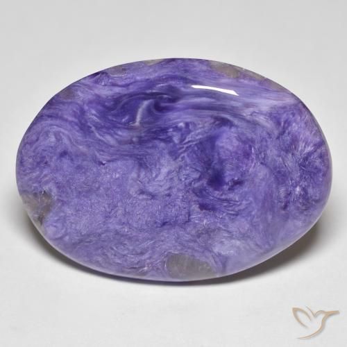 24.55ct 天然 Medium Dark-Violet 硅藻土, 椭圆形, 不透明
