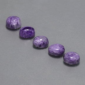 克拉天然紫龙晶，椭圆形，不透明