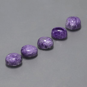 克拉天然紫龙晶，椭圆形，不透明