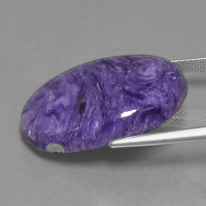 20.31克拉天然紫龙晶，椭圆形切割，不透明