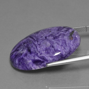 31.76克拉天然紫龙晶，椭圆形切割，不透明