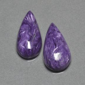 12.53天然紫罗兰色查罗石，梨形，18.9×9.7毫米，不透明