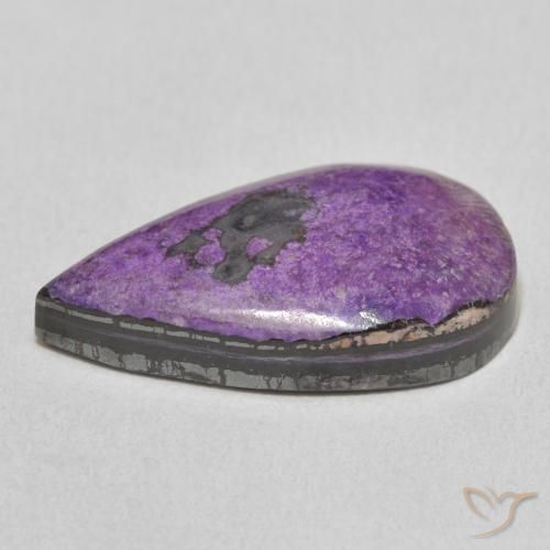 14.02克拉天然紫龙晶，梨形，不透明