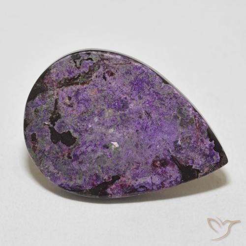 19.23克拉天然紫龙晶，梨形，不透明
