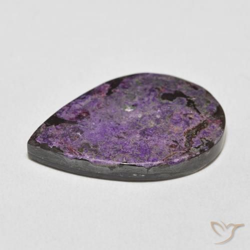 19.23克拉天然紫龙晶，梨形，不透明