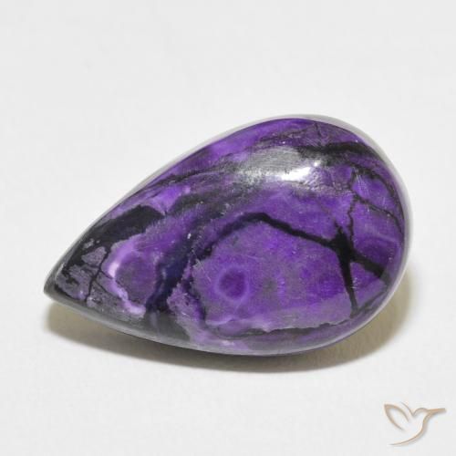 13.29ct 天然 暗紫罗兰色 硅藻土, 梨形, 不透明