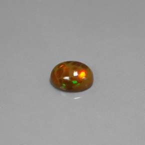 0.95克拉天然多色巧克力欧泊，透明，8.1×6.1毫米，透明/半透明