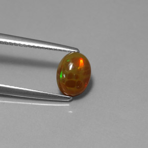 0.95克拉天然多色巧克力欧泊，透明，8.1×6.1毫米，透明/半透明