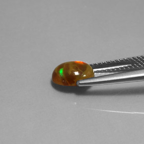 0.95克拉天然多色巧克力欧泊，透明，8.1×6.1毫米，透明/半透明