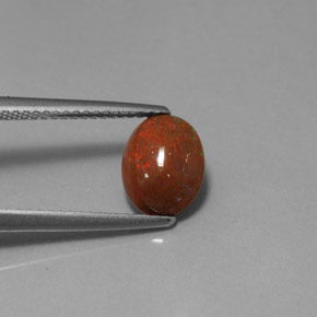 1.04克拉天然多色巧克力欧泊，椭圆形切割，9.1×7.1毫米，不透明