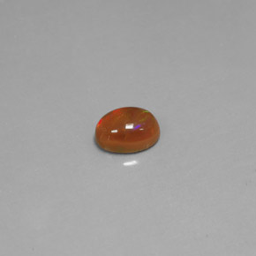 0.63克拉天然多色巧克力欧泊，透明，7×5.1毫米，透明/半透明