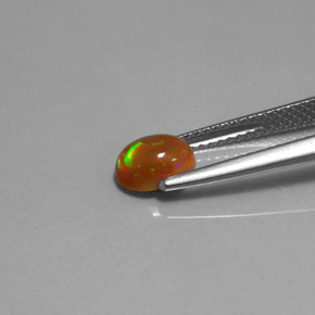 0.63克拉天然多色巧克力欧泊，透明，7×5.1毫米，透明/半透明