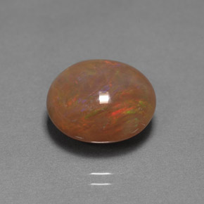 6.46克拉天然多色巧克力欧泊，透明，13.5×11.9毫米，透明/半透明